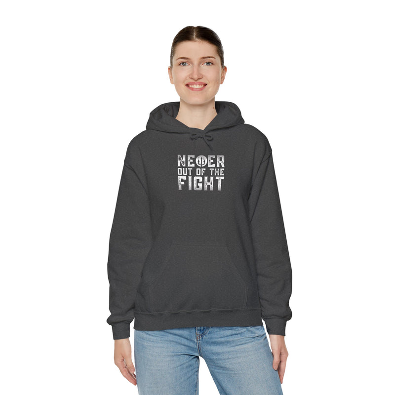 "Never Out Of The Fight" Unisex Fightz On Heavy Blend™ Hooded Sweatshirt