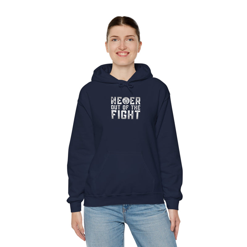 "Never Out Of The Fight" Unisex Fightz On Heavy Blend™ Hooded Sweatshirt