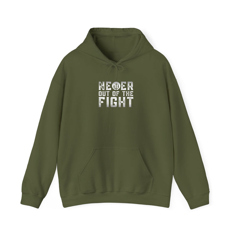 "Never Out Of The Fight" Unisex Fightz On Heavy Blend™ Hooded Sweatshirt